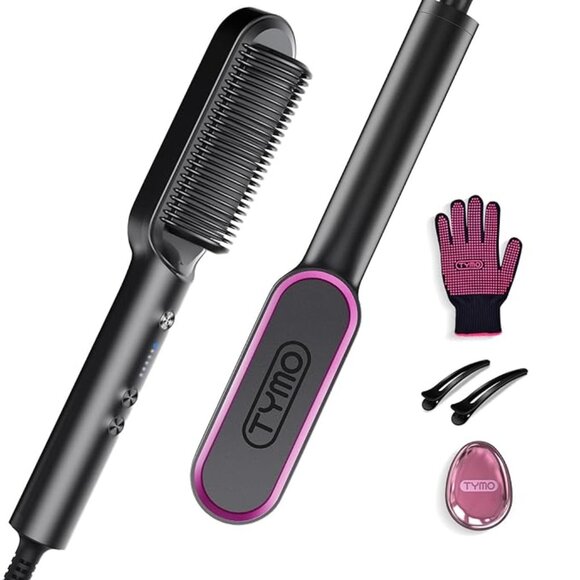 TYMO Ring Hair Straightening Comb 5 Temperature Levels Dual Voltage Electric - Picture 1 of 7